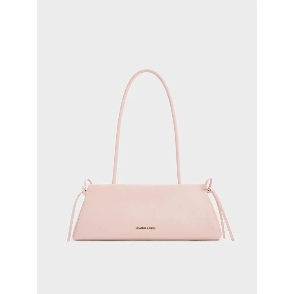Charles & Keith Hazel Bow Shoulder Bag Soft Pink