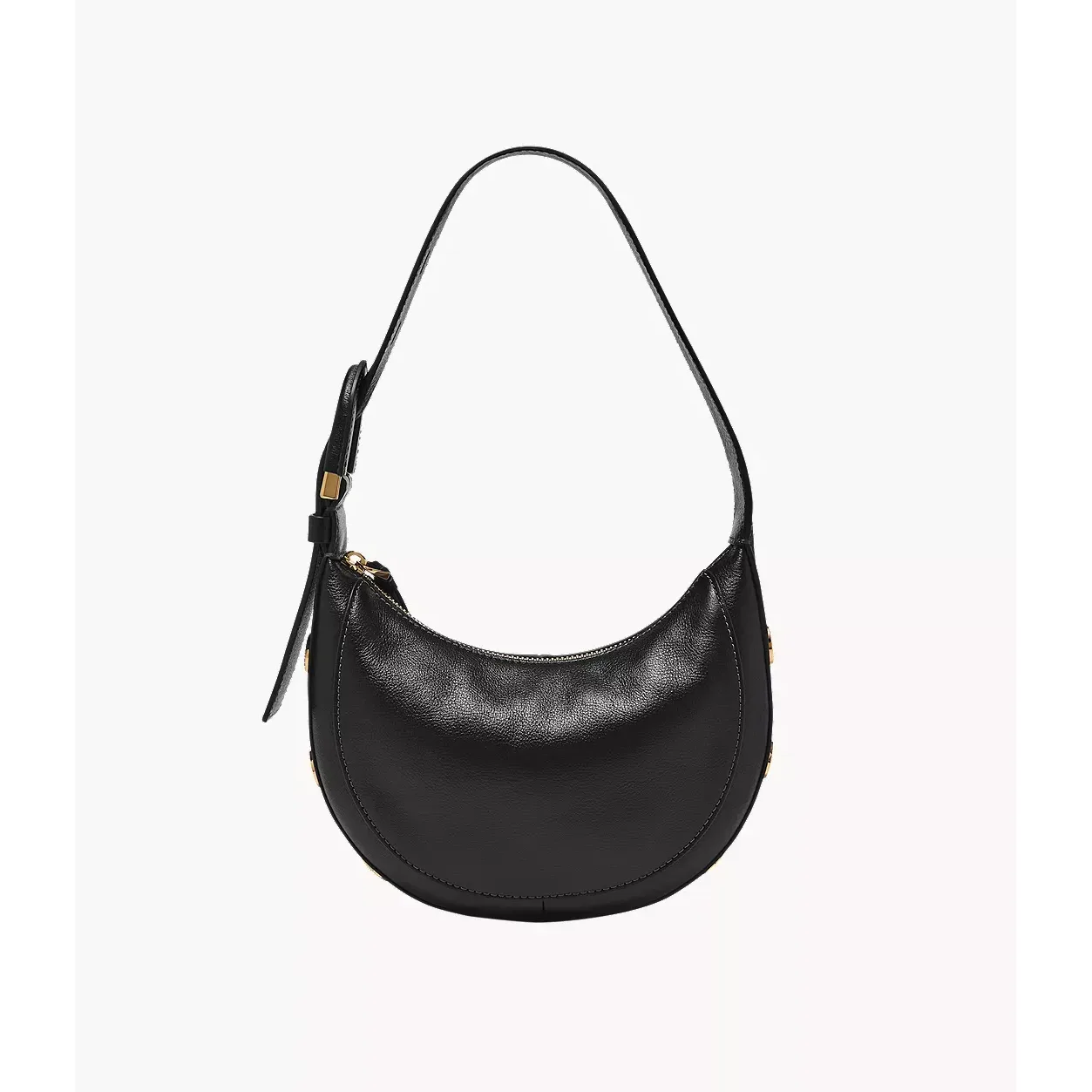Fossil Harwell Leather Crescent Bag Black