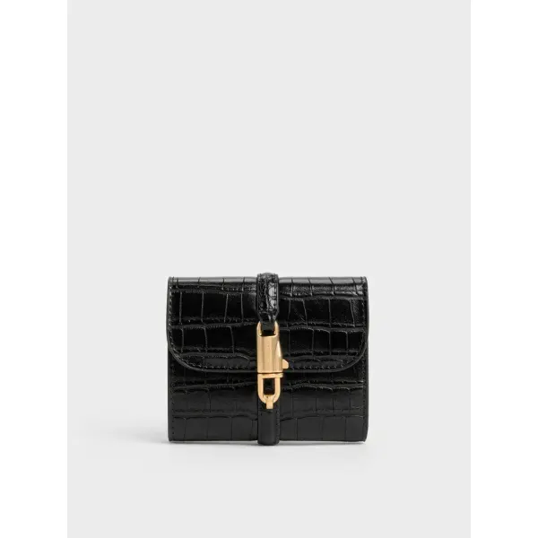 Charles & Keith Dompet Delfina Croc-Effect Small