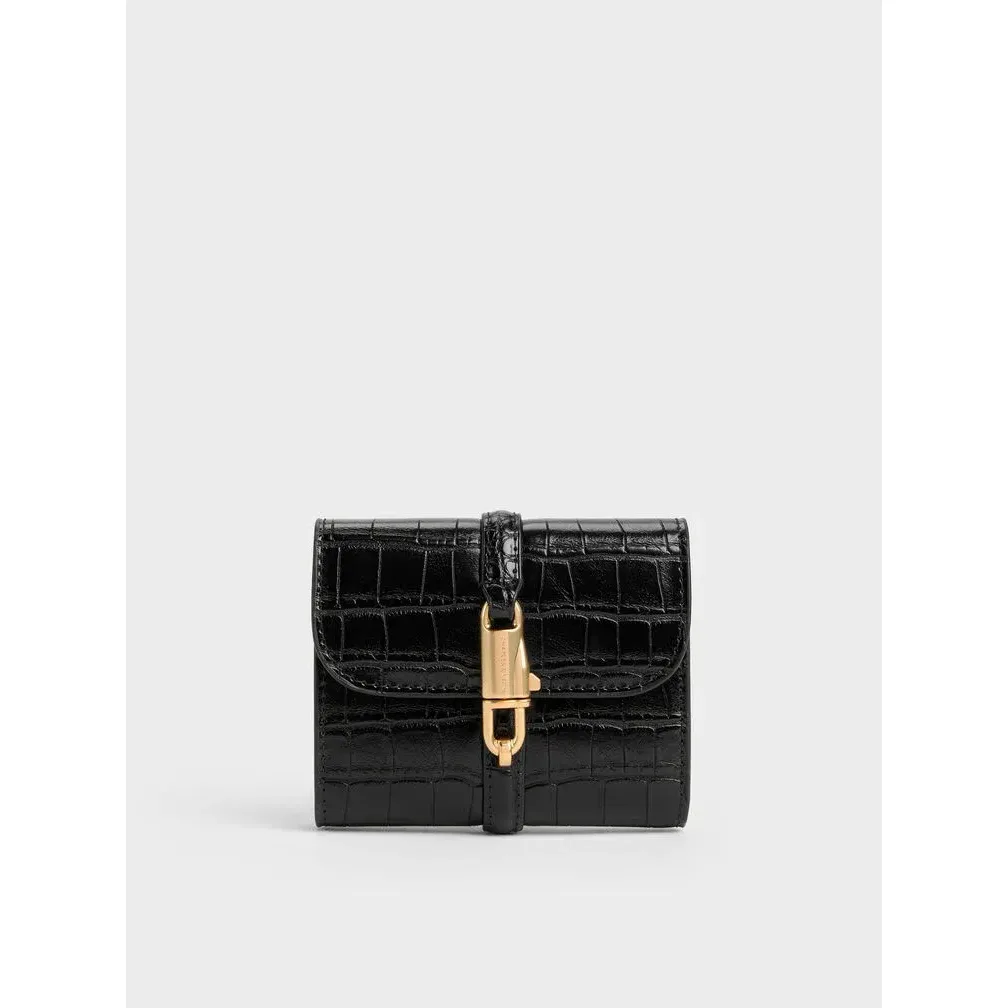 Charles & Keith Dompet Delfina Croc-Effect Small