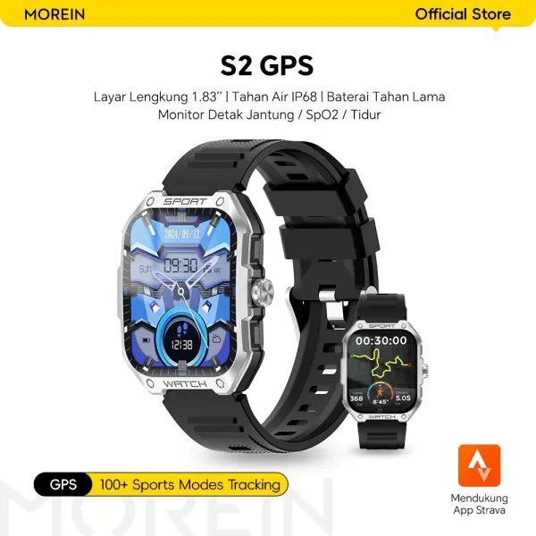 GPS Morein S2 GPS Jam Tangan Smartwatch - Layar Lengkung 1.83''