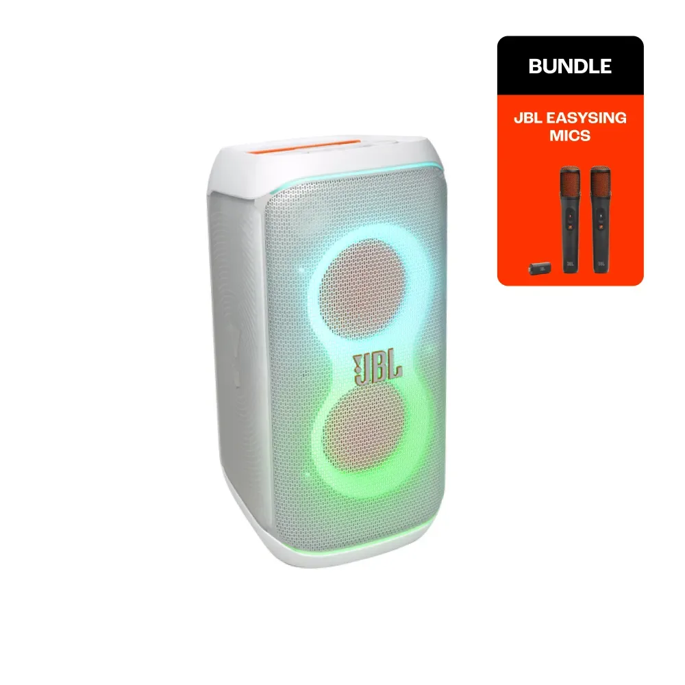 JBL PartyBox Club 120 - White Edition with EasySing Mics